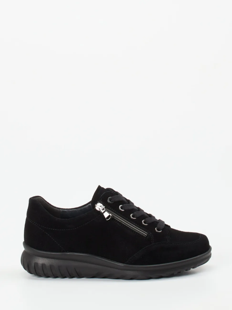 Semler – Komfort-Sneaker aus Veloursleder schwarz