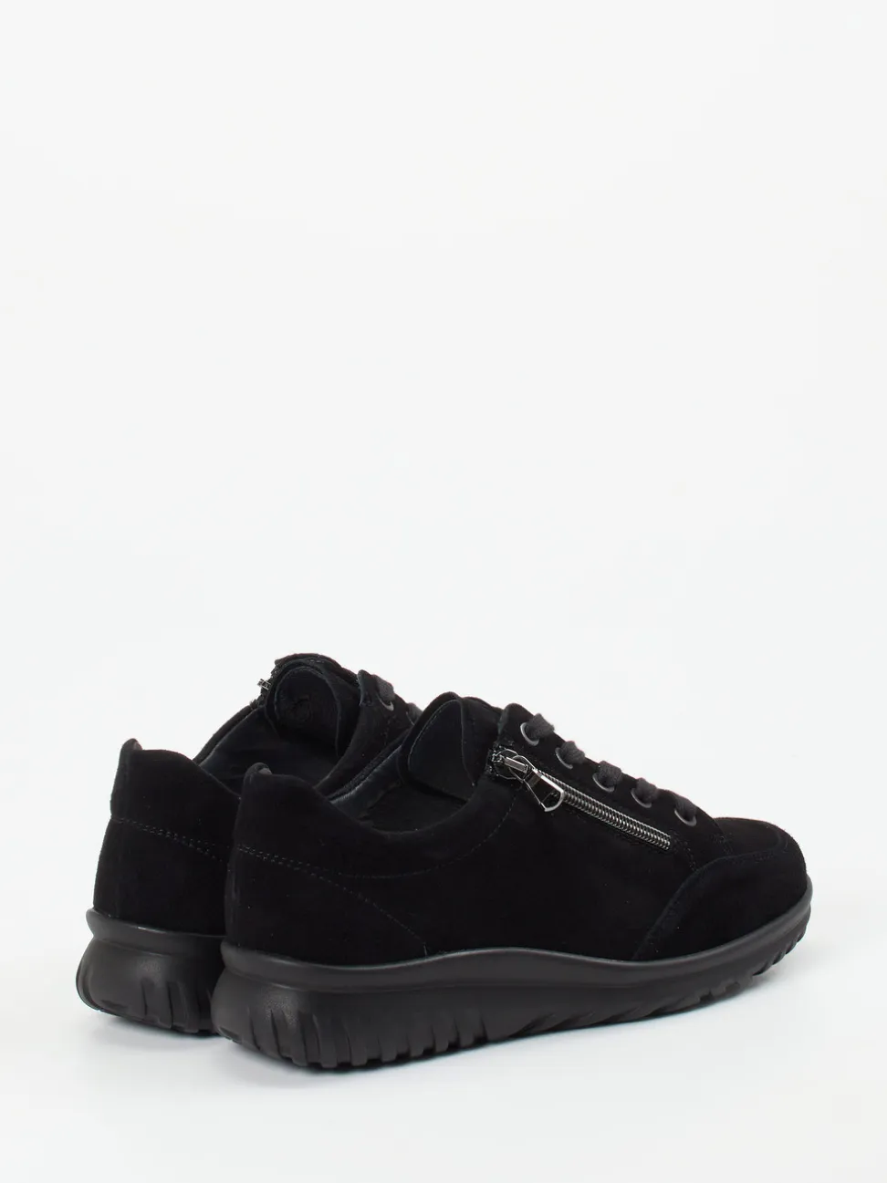 Semler – Komfort-Sneaker aus Veloursleder schwarz