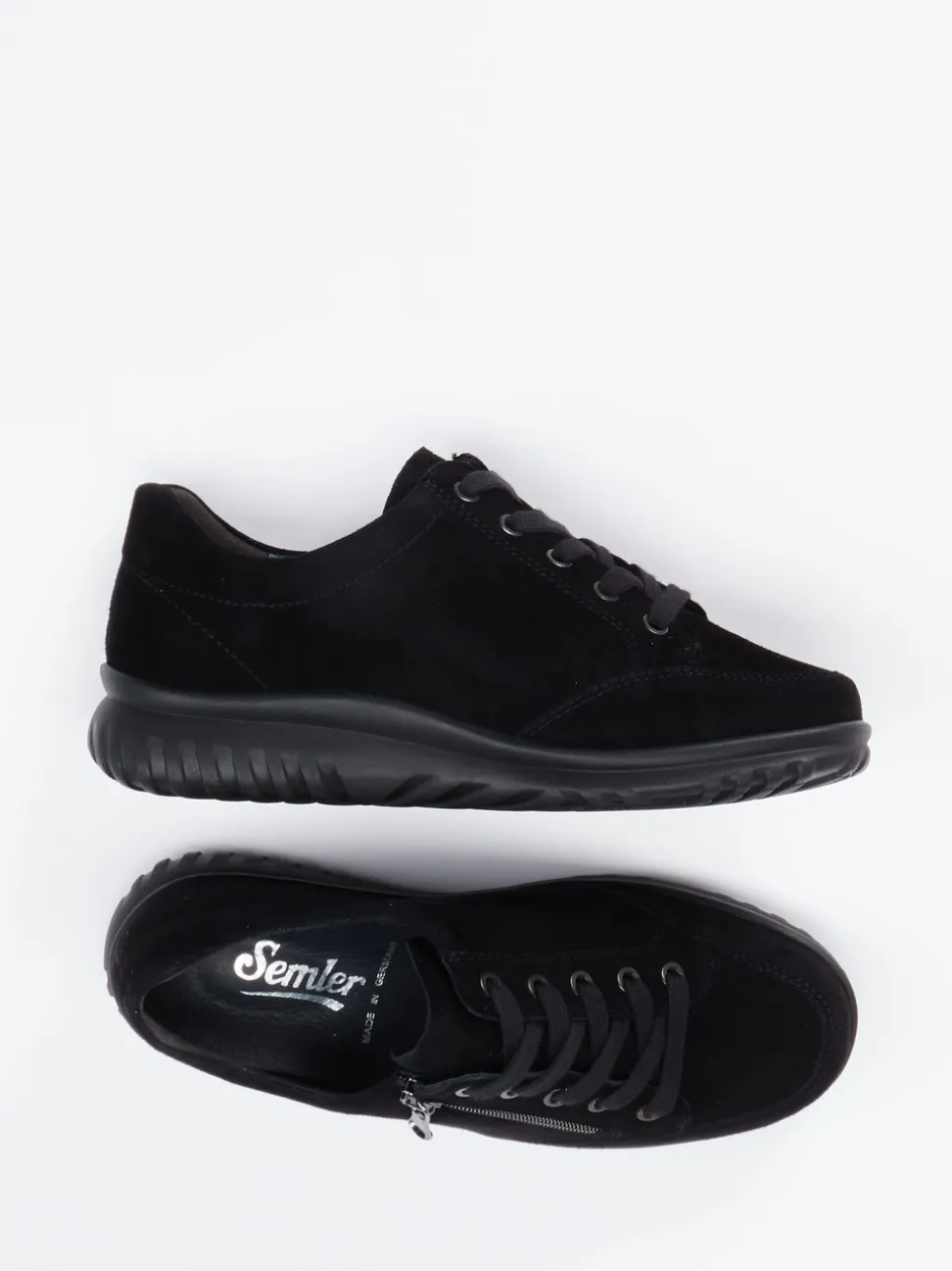Semler – Komfort-Sneaker aus Veloursleder schwarz