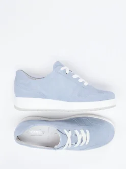 Semler – Komfort-Sneaker aus Veloursleder hellblau