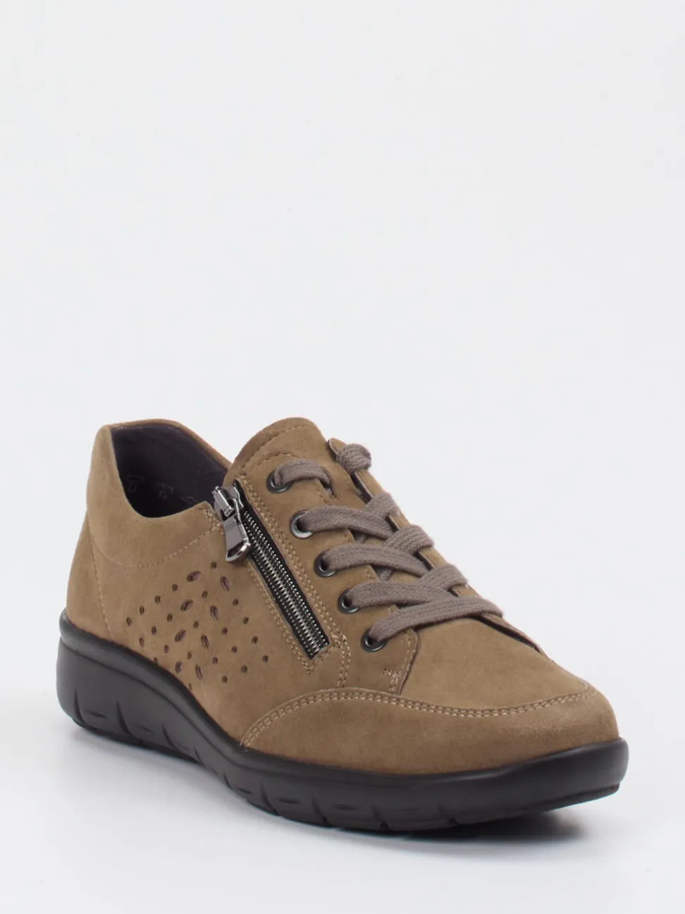 Semler – Komfort-Sneaker aus Veloursleder taupe