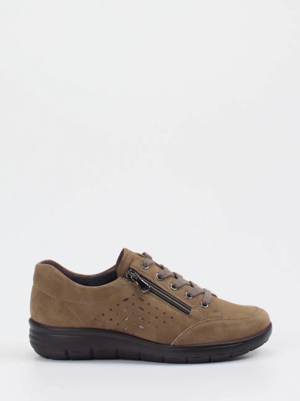 Semler – Komfort-Sneaker aus Veloursleder taupe
