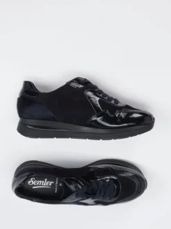 Semler – Komfort-Sneaker aus Veloursleder Schwarz