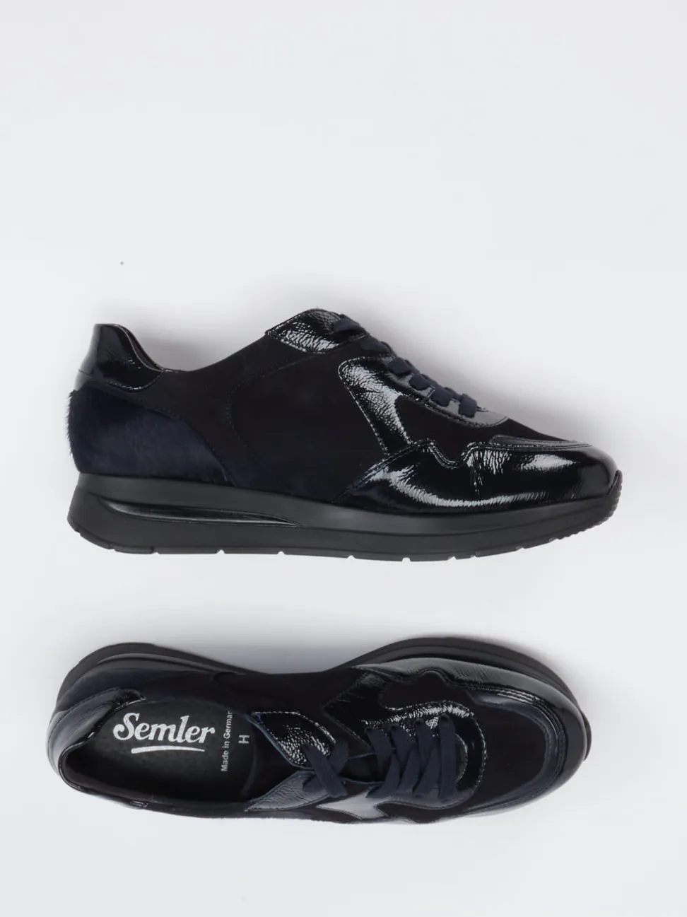 Semler – Komfort-Sneaker aus Veloursleder Schwarz