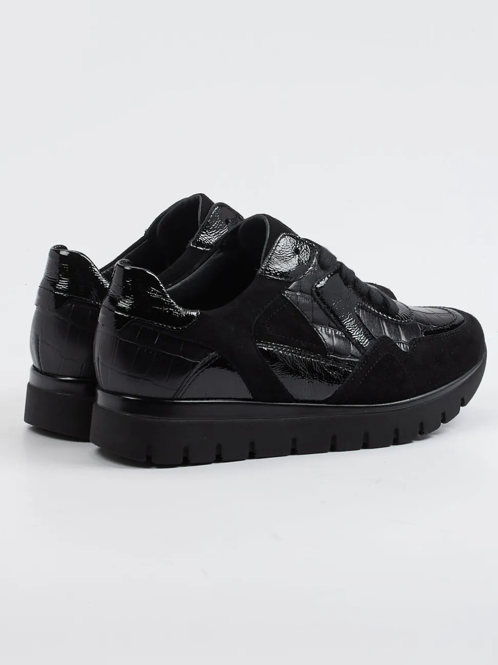 Semler – Komfort-Sneaker aus Reptilleder Schwarz