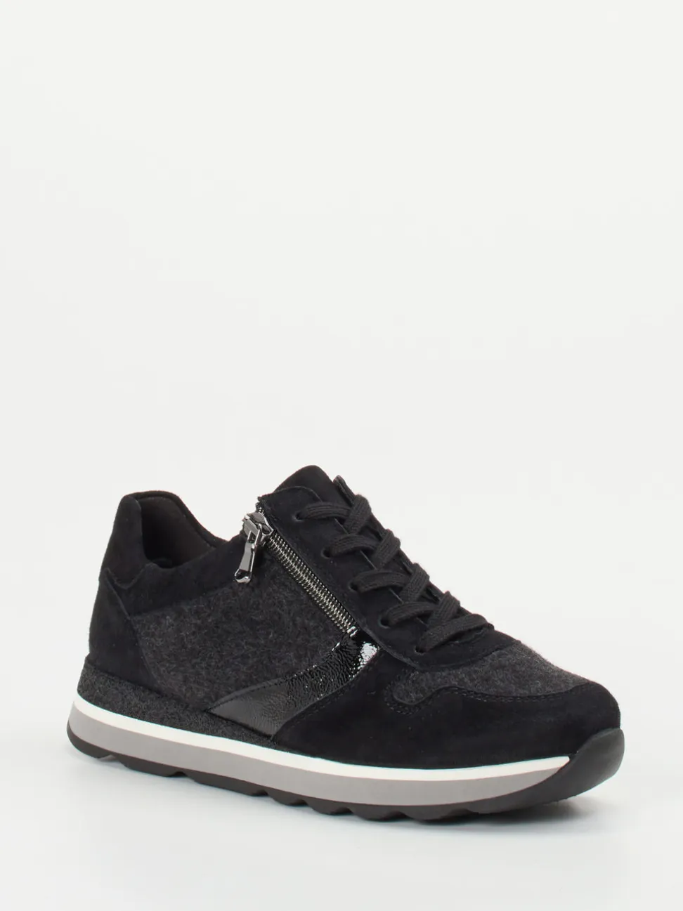 Semler – Komfort-Sneaker aus Veloursleder Anthrazit