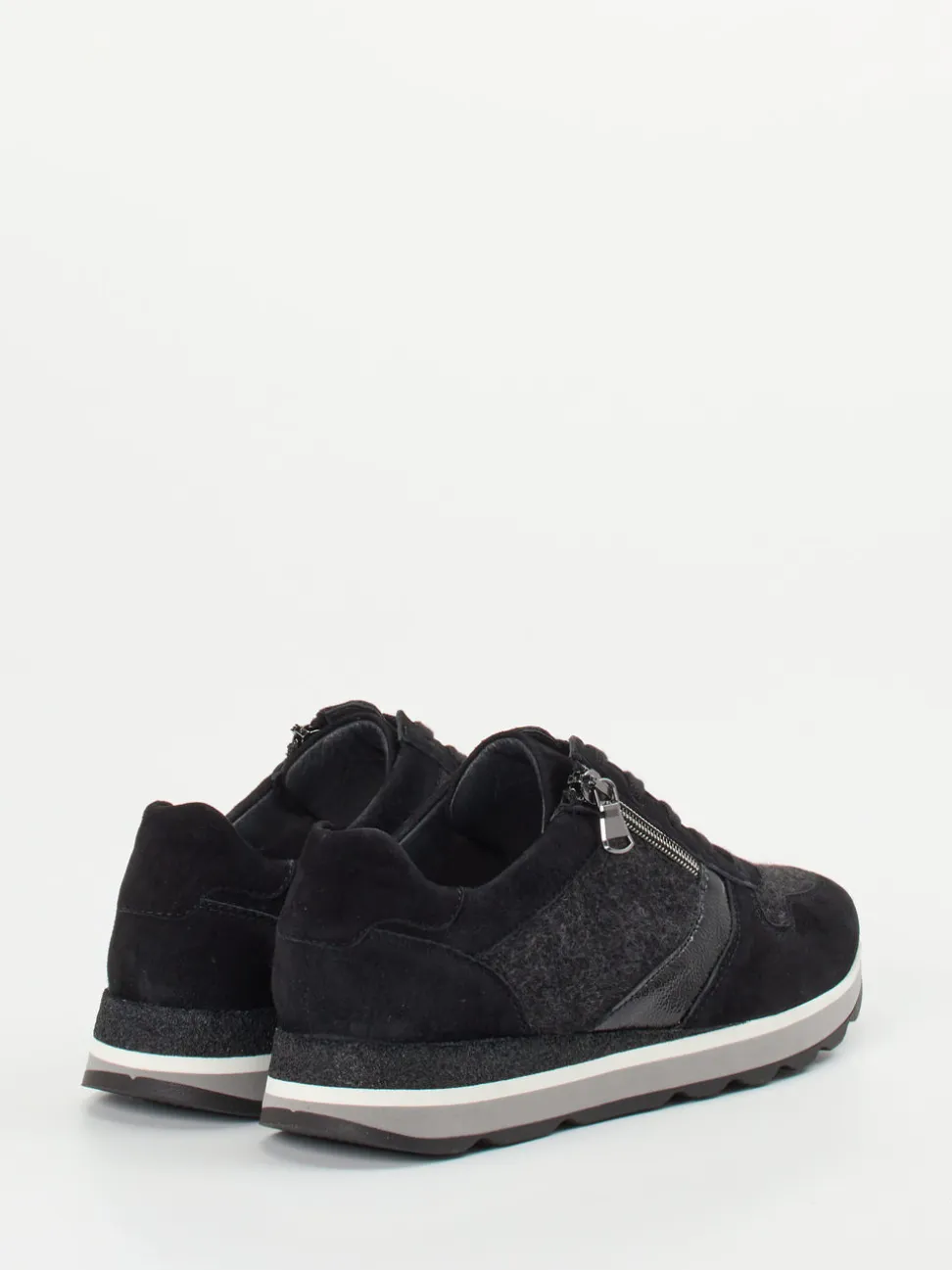 Semler – Komfort-Sneaker aus Veloursleder Anthrazit