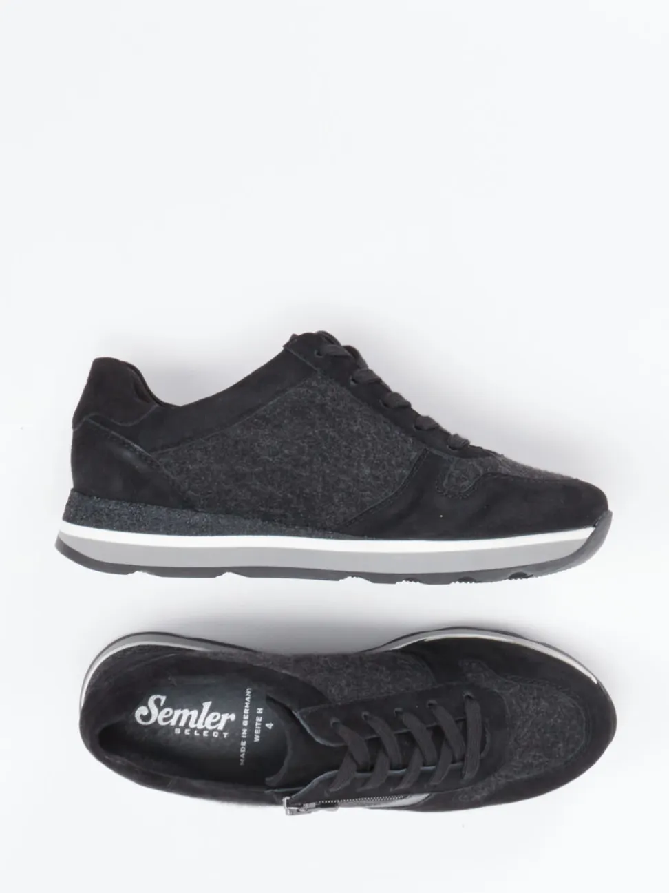 Semler – Komfort-Sneaker aus Veloursleder Anthrazit