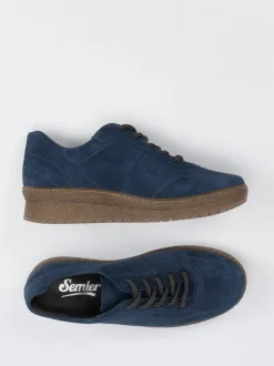 Semler – Komfort-Sneaker aus Veloursleder dunkelblau