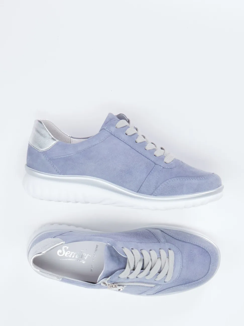 Semler – Komfort-Sneaker aus Veloursleder Lavendelblau