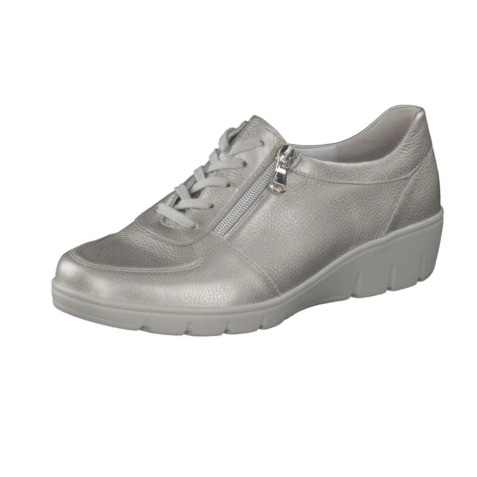 Semler – Komfort-Sneaker aus Metallicleder silber