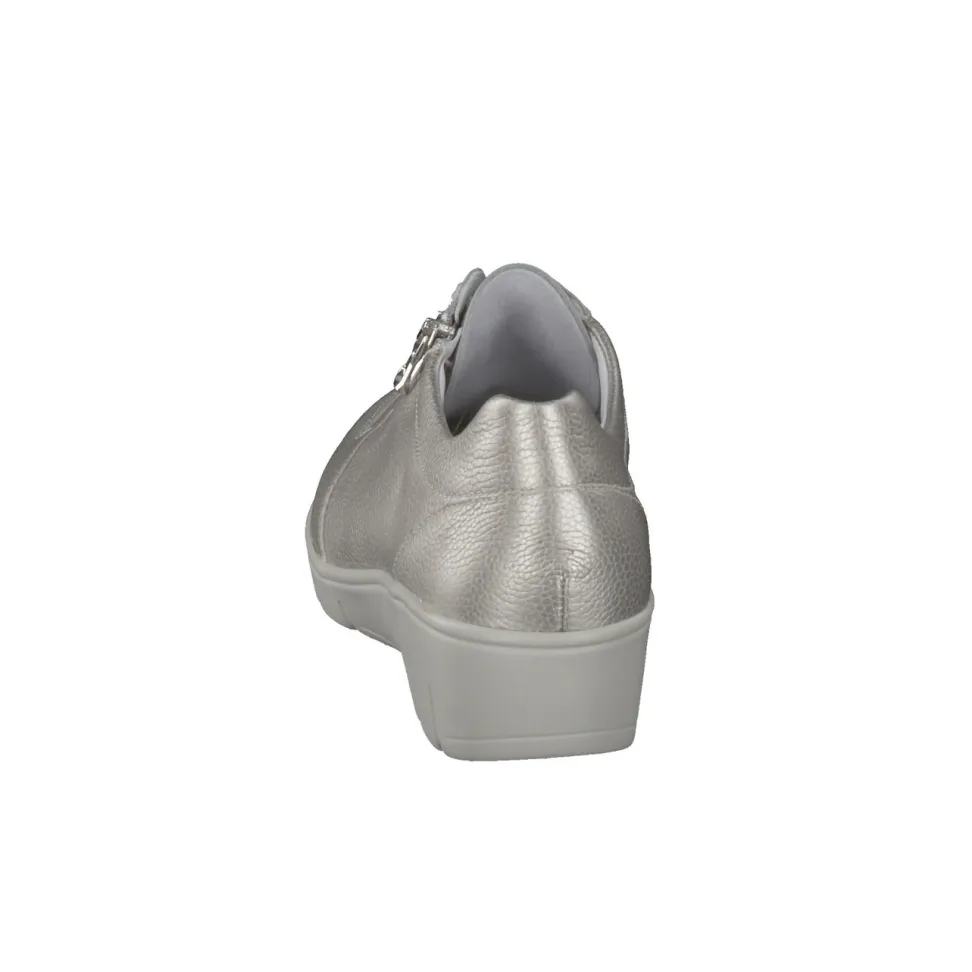 Semler – Komfort-Sneaker aus Metallicleder silber