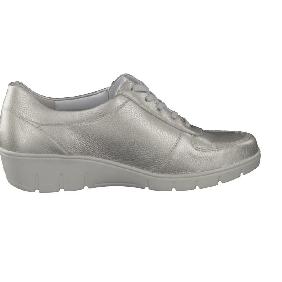 Semler – Komfort-Sneaker aus Metallicleder silber