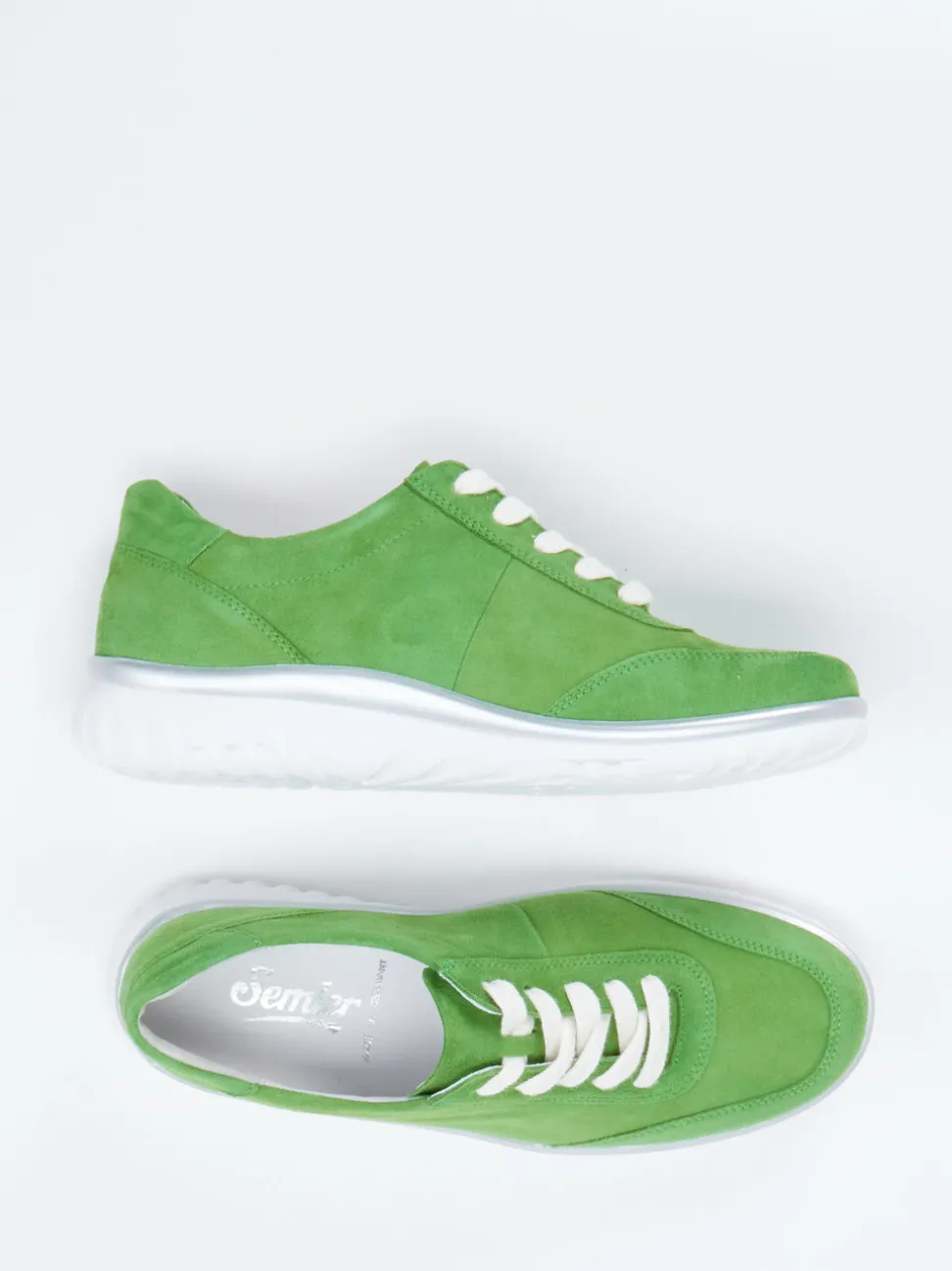 Semler – Komfort-Sneaker aus Veloursleder grasgrün