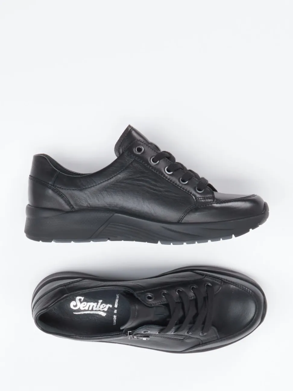 Semler – Komfort-Sneaker aus Kalbleder schwarz