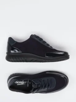 Semler – Komfort-Sneaker aus Veloursleder dunkelblau