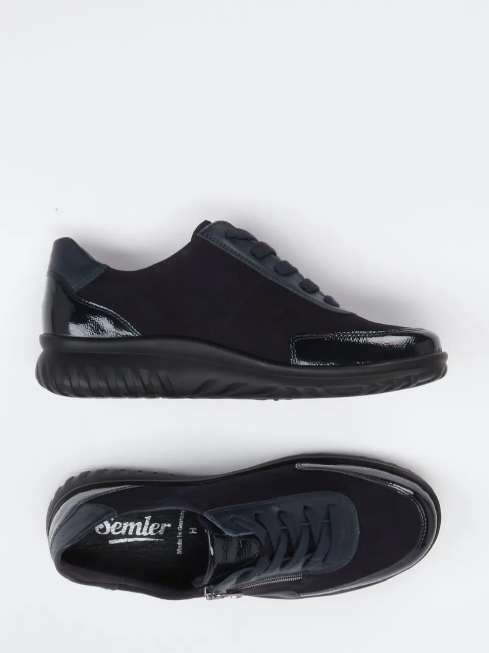 Semler – Komfort-Sneaker aus Veloursleder dunkelblau