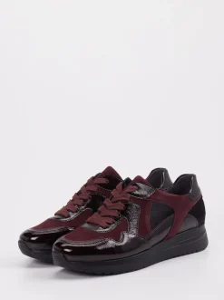 Semler – Komfort-Sneaker aus Veloursleder Bordeaux