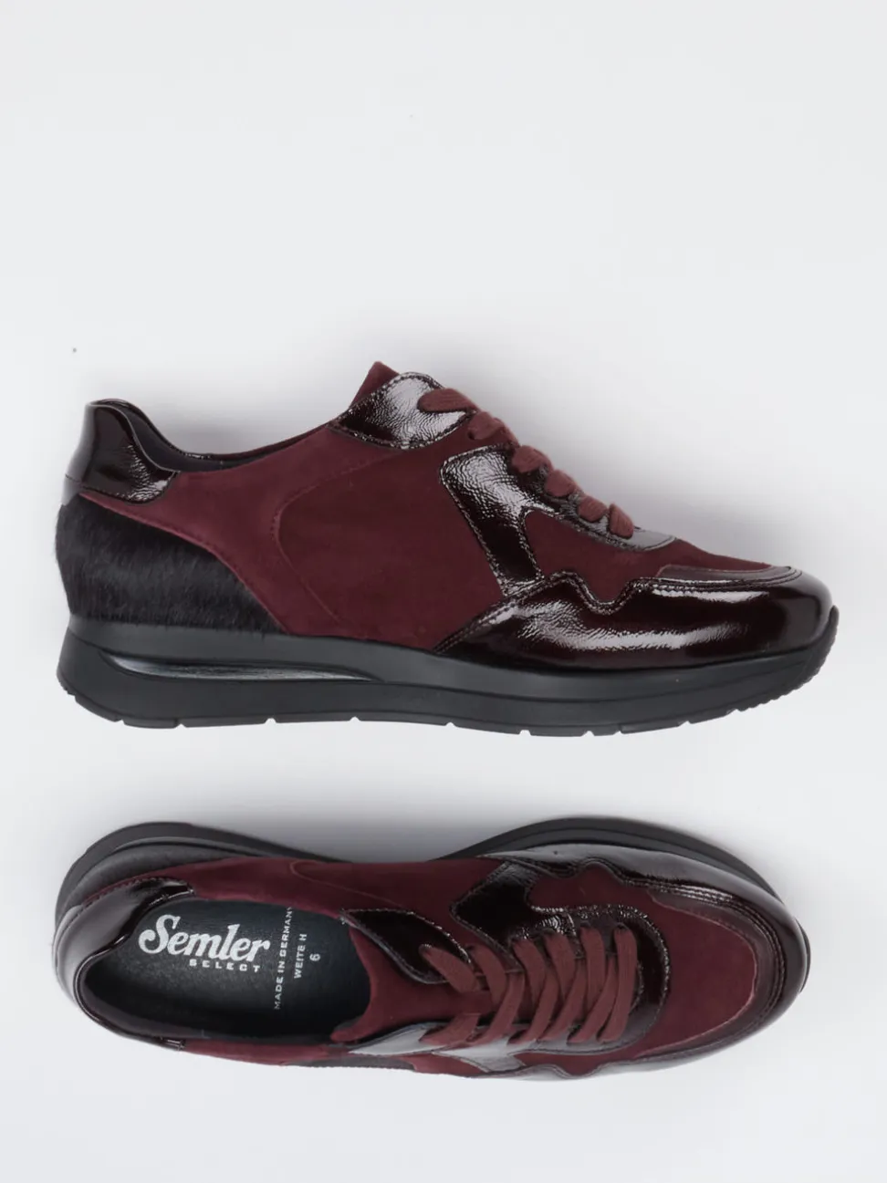 Semler – Komfort-Sneaker aus Veloursleder Bordeaux