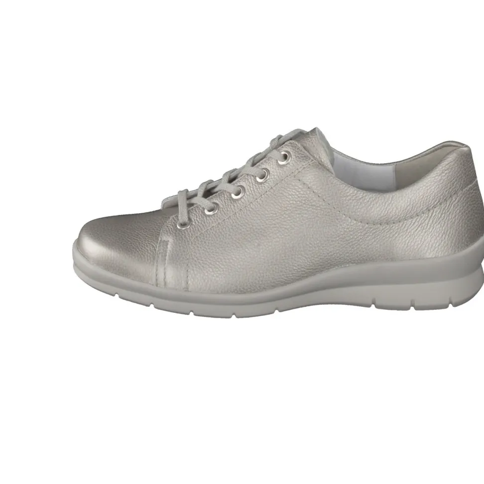 Semler – Komfort-Sneaker aus Glattleder silber