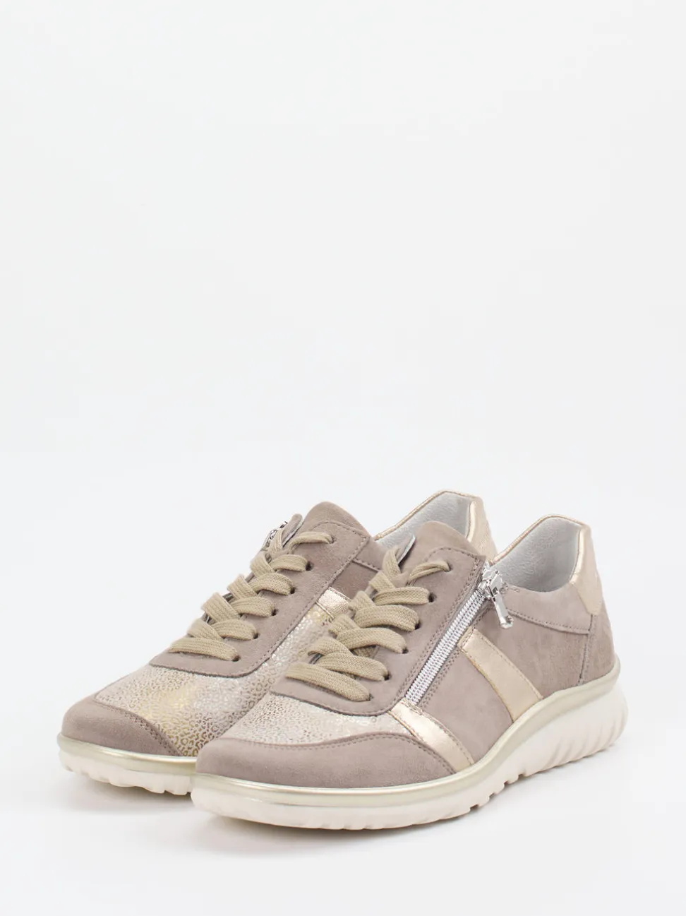 Semler – Komfort-Sneaker aus Stretch und Metallicleder