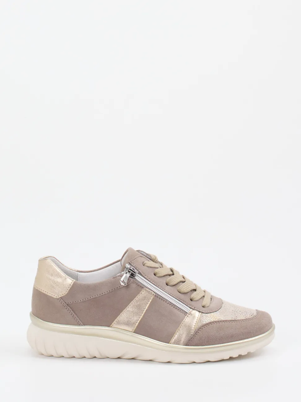 Semler – Komfort-Sneaker aus Stretch und Metallicleder