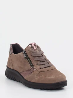 Semler – Komfort-Sneaker aus Veloursleder taupe