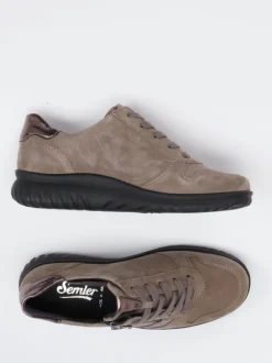 Semler – Komfort-Sneaker aus Veloursleder taupe