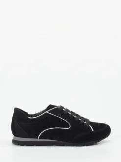 Semler – Komfort-Sneaker aus Veloursleder schwarz