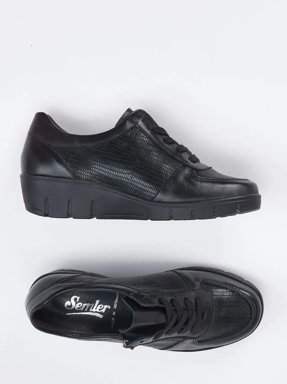 Semler – Komfort-Sneaker aus Kalbleder schwarz