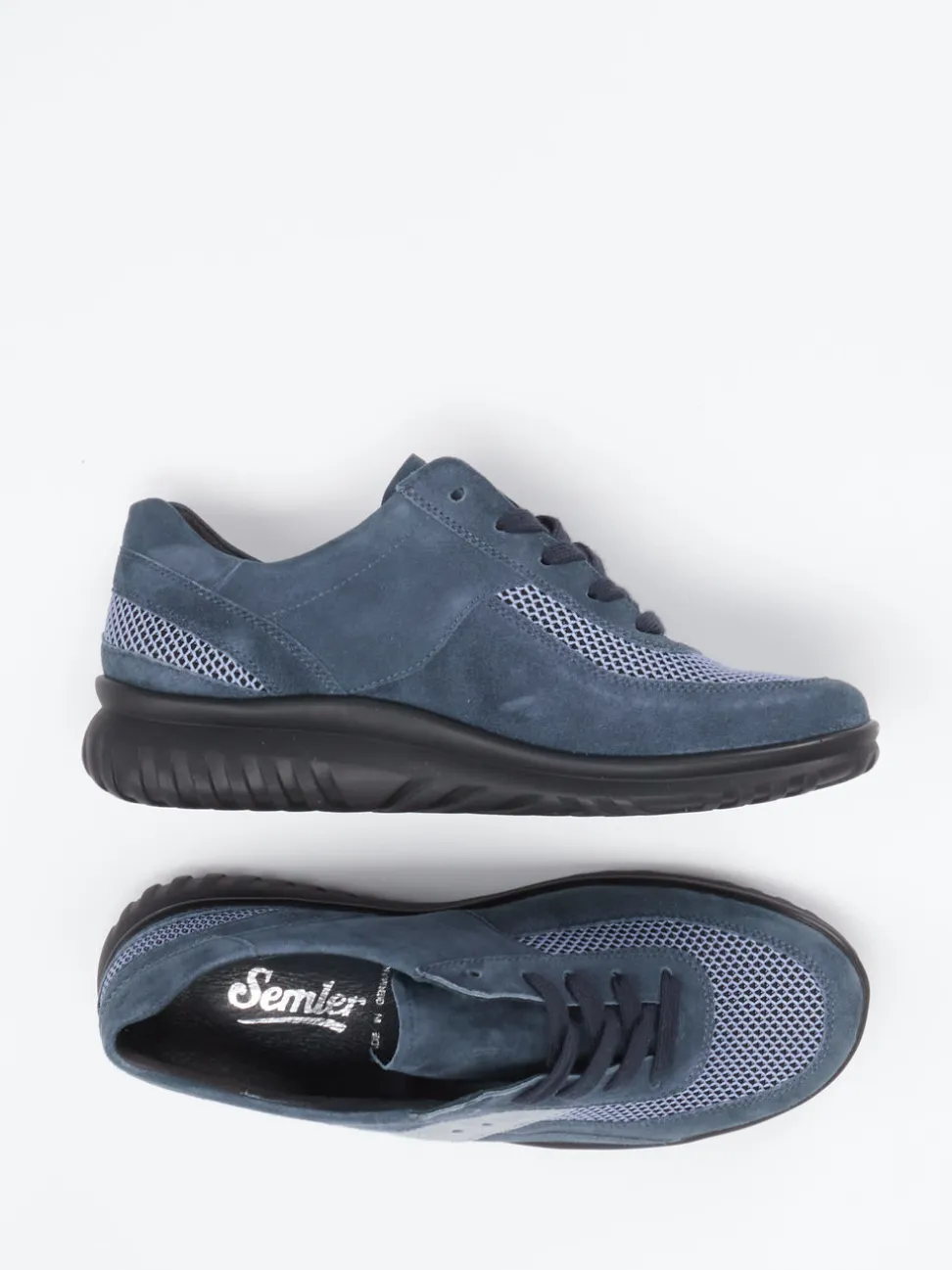 Semler – Komfort-Sneaker aus Veloursleder Jeansblau