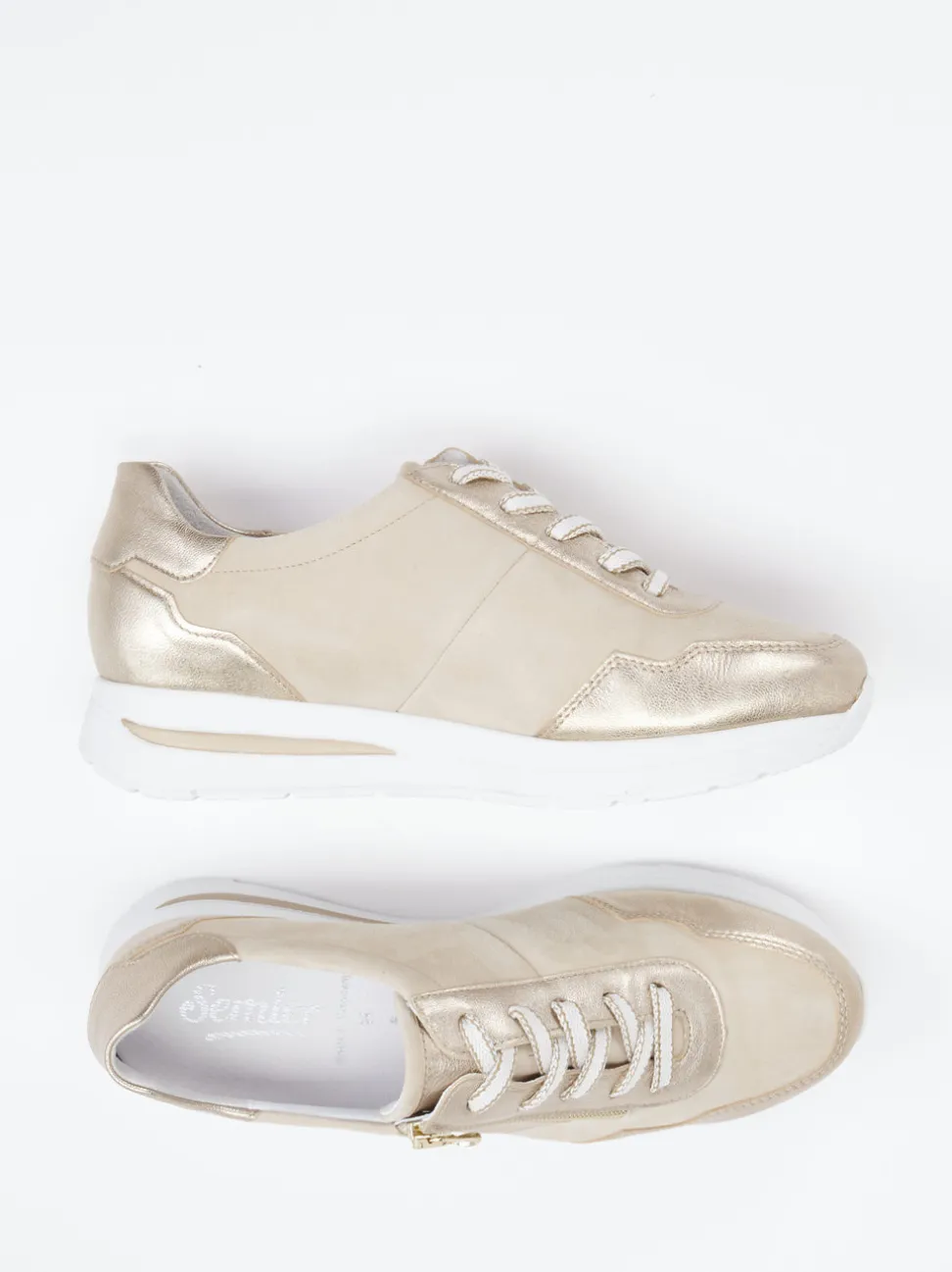 Semler – Komfort-Sneaker aus Veloursleder champagner