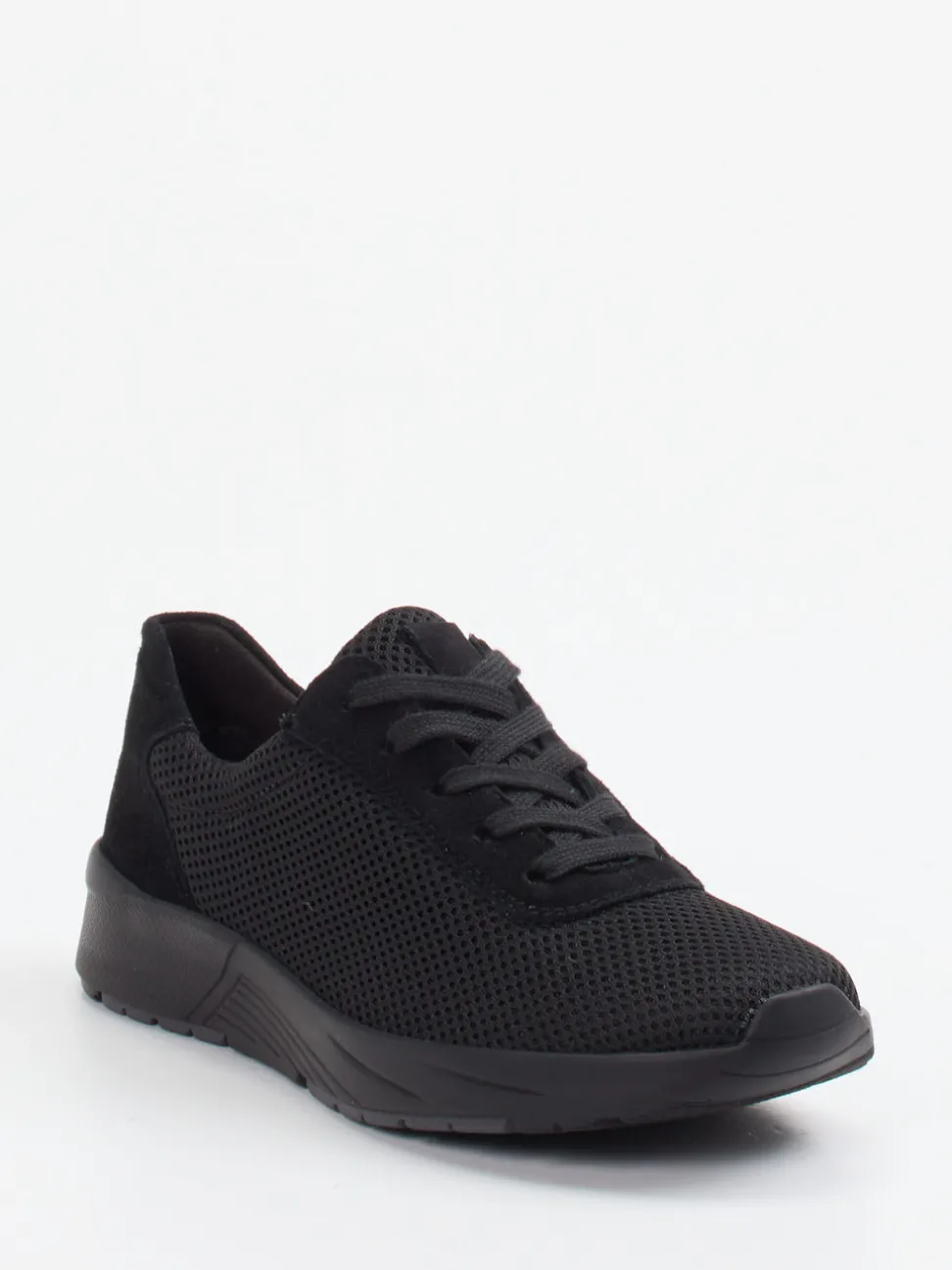 Semler – Komfort-Sneaker aus Velour/Textil schwarz