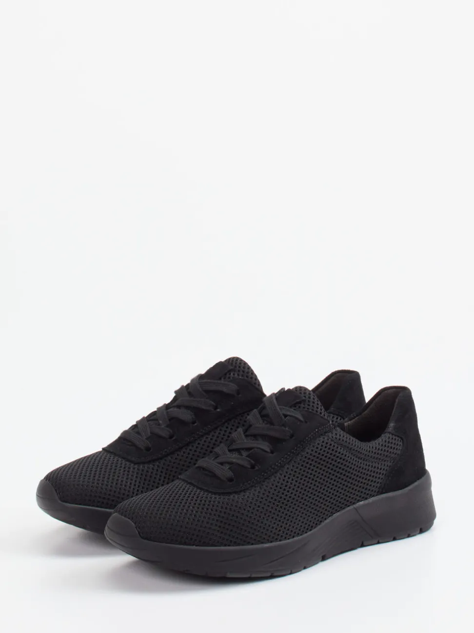 Semler – Komfort-Sneaker aus Velour/Textil schwarz