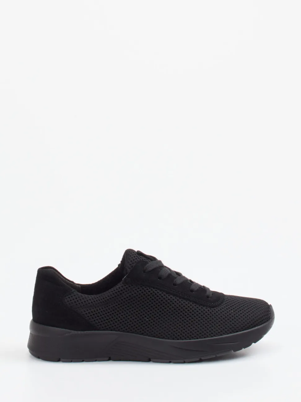 Semler – Komfort-Sneaker aus Velour/Textil schwarz