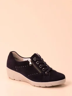 Semler – Komfort-Sneaker aus Veloursleder Dunkelblau