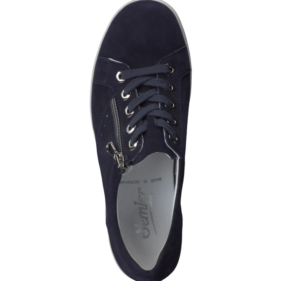 Semler – Komfort-Sneaker aus Veloursleder Dunkelblau