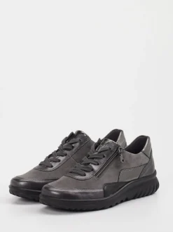 Semler – Komfort-Sneaker aus Leder grau metallic