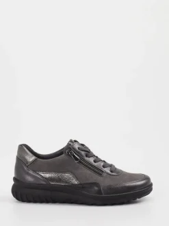 Semler – Komfort-Sneaker aus Leder grau metallic