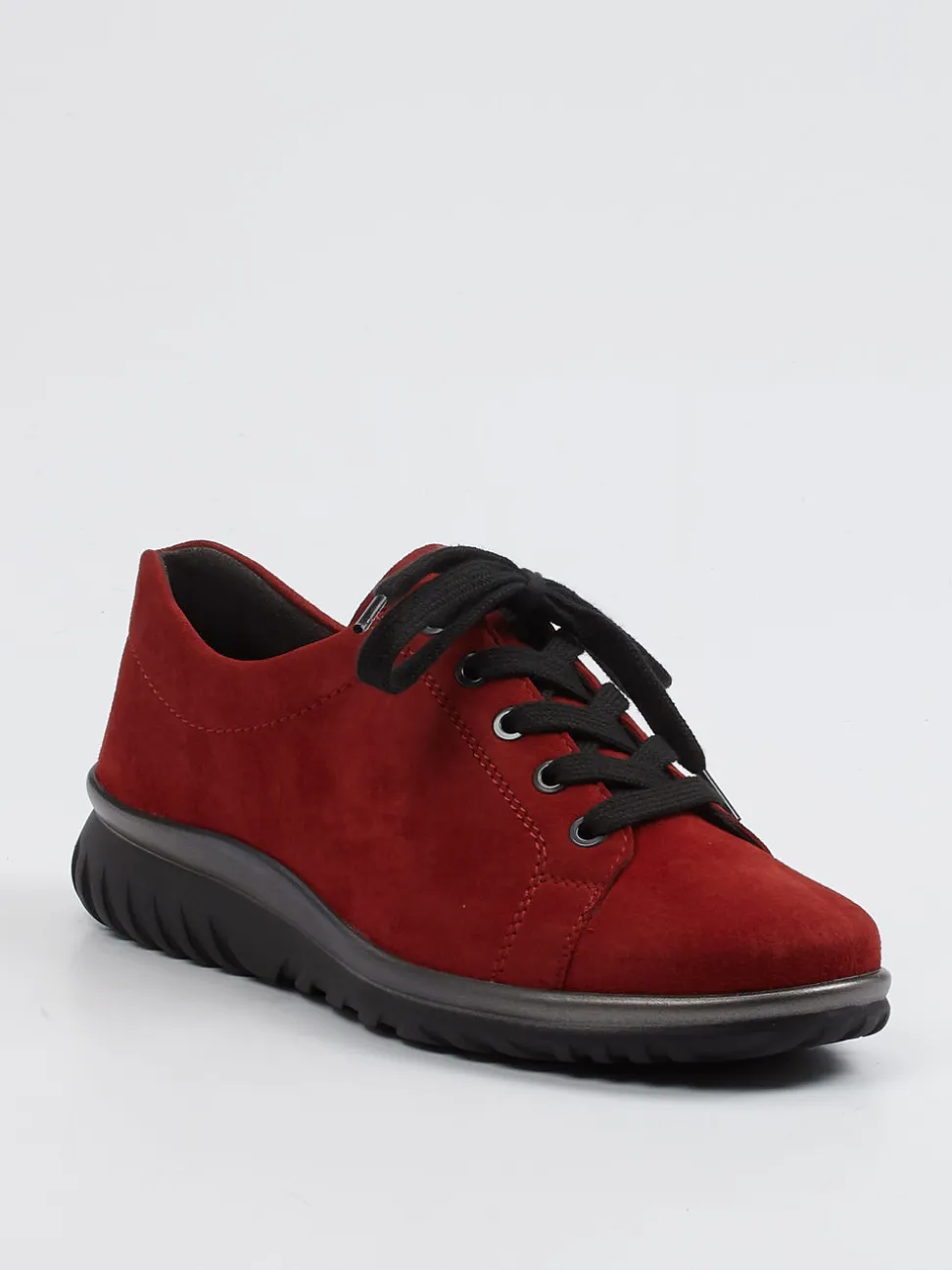 Semler – Komfort-Sneaker aus Veloursleder dunkelrot