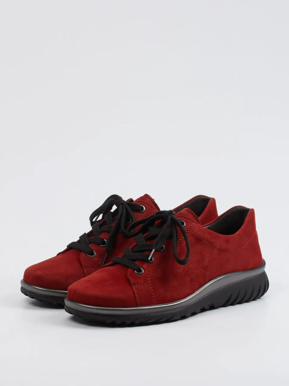 Semler – Komfort-Sneaker aus Veloursleder dunkelrot