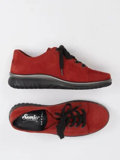Semler – Komfort-Sneaker aus Veloursleder dunkelrot