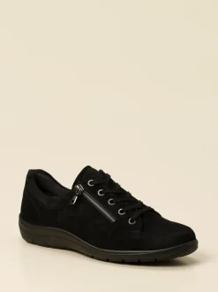 Semler – Komfort-Sneaker aus Veloursleder schwarz