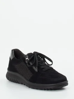 Semler – Komfort-Sneaker aus Veloursleder schwarz