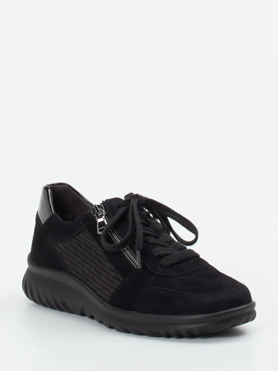 Semler – Komfort-Sneaker aus Veloursleder schwarz