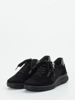 Semler – Komfort-Sneaker aus Veloursleder schwarz