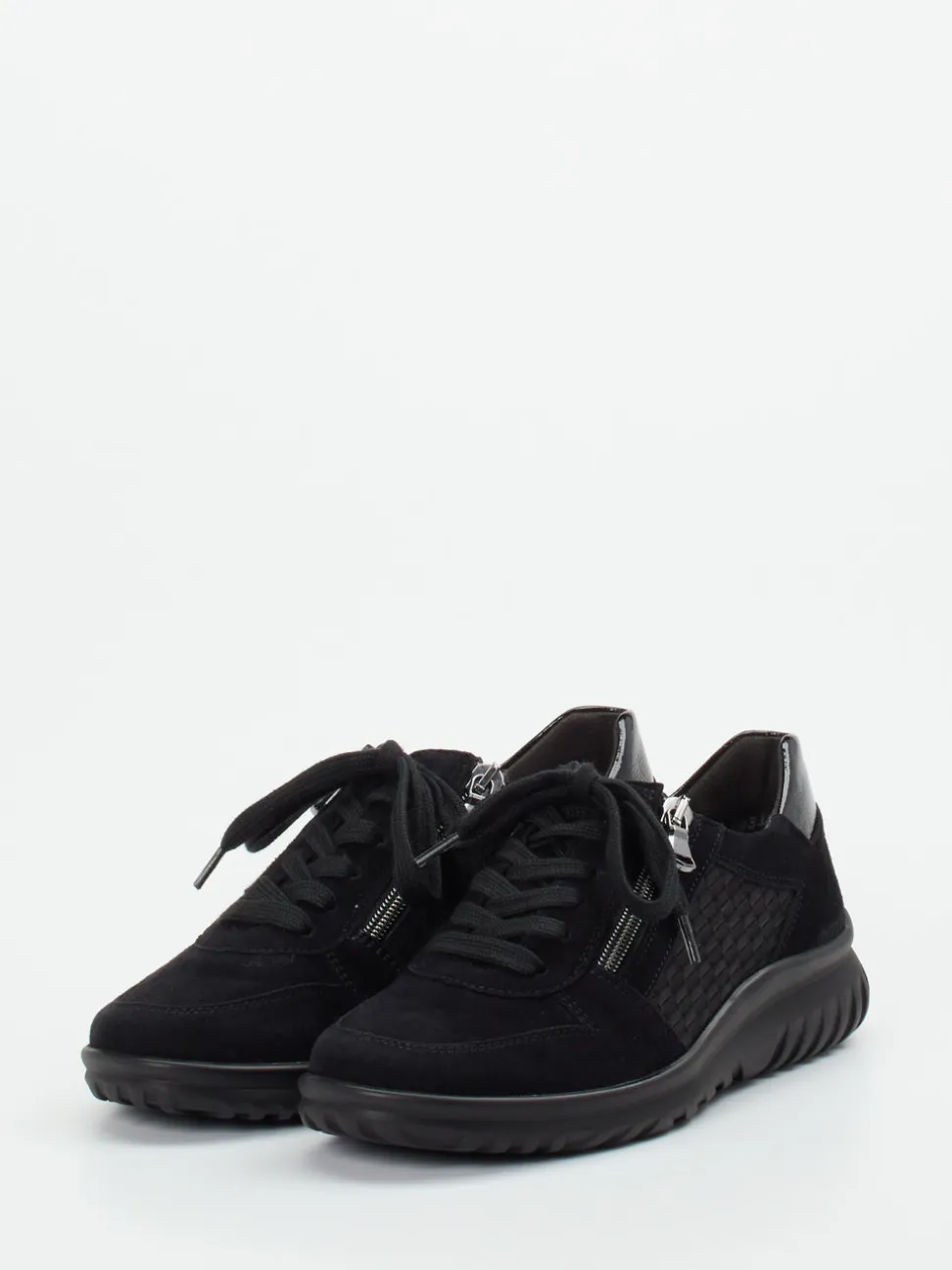 Semler – Komfort-Sneaker aus Veloursleder schwarz
