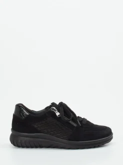 Semler – Komfort-Sneaker aus Veloursleder schwarz