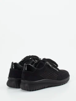Semler – Komfort-Sneaker aus Veloursleder schwarz