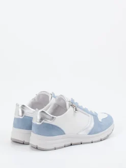 Semler – Komfort-Sneaker aus Kalbleder weiß-blau